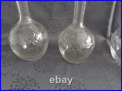 4 carafes à vin en cristal vers 1930 Saint Louis Baccarat