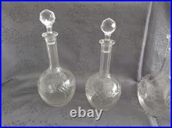 4 carafes à vin en cristal vers 1930 Saint Louis Baccarat
