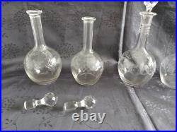 4 carafes à vin en cristal vers 1930 Saint Louis Baccarat