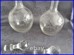 4 carafes à vin en cristal vers 1930 Saint Louis Baccarat