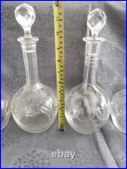4 carafes à vin en cristal vers 1930 Saint Louis Baccarat 4 carafes à vin en cristal vers 1930 Saint Louis Baccarat