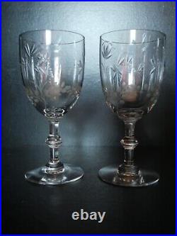 4 verre à eau Saint Louis cristal tailler gravé fleur forme talma