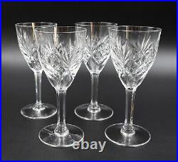 4 verres à eau en cristal saint louis modèle chantilly signé h = 17.5 cm