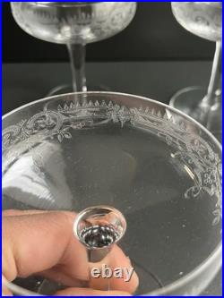 5 Coupe À Champagne En Cristal Gravé Baccarat Saint Louis 5 Coupe À Champagne En Cristal Gravé Baccarat Saint Louis