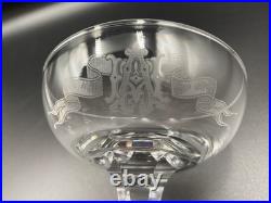 5 Coupes À Champagne Cristal De Saint-Louis Modèle Océan 1893 Monogrammés AH TBE
