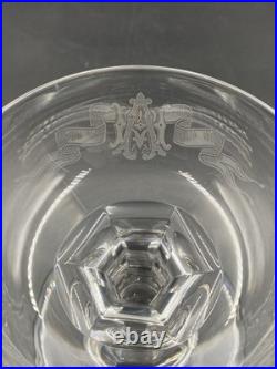 5 Coupes À Champagne Cristal De Saint-Louis Modèle Océan 1893 Monogrammés AH TBE