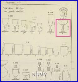 5 Coupes À Champagne Cristal De Saint-Louis Modèle Océan 1893 Monogrammés AH TBE