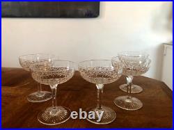 5 ÉLÉGANTES COUPES A CHAMPAGNE EN CRISTAL DE SAINT LOUIS, modèle ROLAND