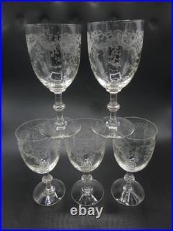 5 Grands Verres A Pied A Eau En Cristal Grave Saint Louis Talma No Baccarat