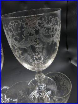 5 Grands Verres A Pied A Eau En Cristal Grave Saint Louis Talma No Baccarat