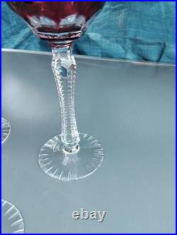 5 Grands Verres De Couleurs En Cristal.st Louis