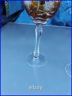 5 Grands Verres De Couleurs En Cristal.st Louis
