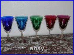 5 SUPERBES GRANDS VERRES À VIN ROEMER en Cristal SAINT LOUIS Cerdagne 19,8 cm