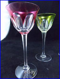 5 Verres A Vin Du Rhin Roemer En Cristal -h 15.5 Cms-saint Louisbaccarat
