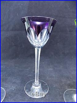 5 Verres A Vin Du Rhin Roemer En Cristal -h 15.5 Cms-saint Louisbaccarat