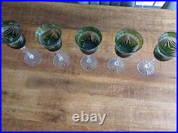5 Verres ST LOUIS A VIN Rouge CRISTAL COULEUR Colore Vert
