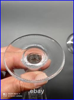5 flutes à Champagne en cristal de BACCARAT SAINT LOUIS, cotes plates, 19éme