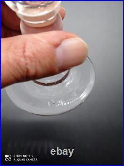 5 flutes à Champagne en cristal de BACCARAT SAINT LOUIS, cotes plates, 19éme