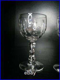 5 verres à eau en cristal Saint Louis modèle Marie-Antoinette