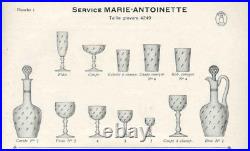 5 verres à eau en cristal Saint Louis modèle Marie-Antoinette