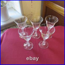 5 verres a vin ou a porto cristal saint louis modèle Lozère uni H 14 cm signé
