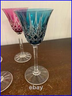 5 verres couleur modèle Tarn en cristal de Saint Louis (prix à la pièce)