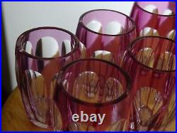 6 ANCIENS VERRES A LIQUEUR CRISTAL SAINT LOUIS DOUBLER COLORER AMETHYSTE ht 5 cm