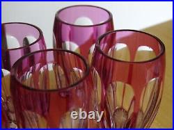 6 ANCIENS VERRES A LIQUEUR CRISTAL SAINT LOUIS DOUBLER COLORER AMETHYSTE ht 5 cm
