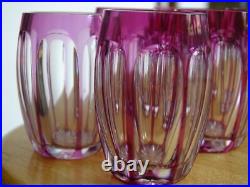 6 ANCIENS VERRES A LIQUEUR CRISTAL SAINT LOUIS DOUBLER COLORER AMETHYSTE ht 5 cm