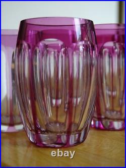 6 ANCIENS VERRES A LIQUEUR CRISTAL SAINT LOUIS DOUBLER COLORER AMETHYSTE ht 5 cm
