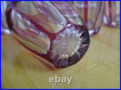 6 ANCIENS VERRES A LIQUEUR CRISTAL SAINT LOUIS DOUBLER COLORER AMETHYSTE ht 5 cm