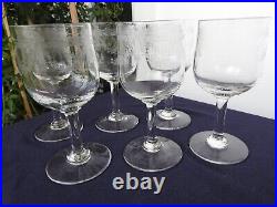 6 ANCIENS VERRES A VIN BLANC PORTO EN VERRE CRISTAL GRAVE St Louis modèle Empire