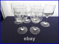 6 ANCIENS VERRES A VIN BLANC PORTO EN VERRE CRISTAL GRAVE St Louis modèle Empire