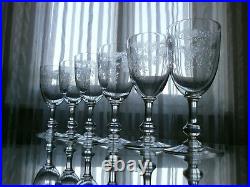 6 Anciens Verres A Vin Cristal St Louis Modele Massenet Catalogue 1930