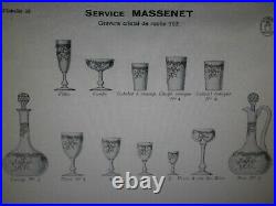 6 Anciens Verres A Vin Cristal St Louis Modele Massenet Catalogue 1930