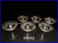6 Coupes À Champagne en Cristal de Saint Louis modèle MANON H 12 Cm Anciennes