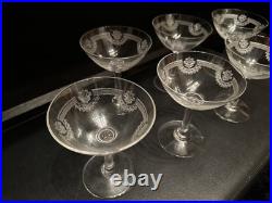 6 Coupes À Champagne en Cristal de Saint Louis modèle MANON H 12 Cm Anciennes