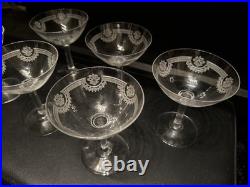 6 Coupes À Champagne en Cristal de Saint Louis modèle MANON H 12 Cm Anciennes