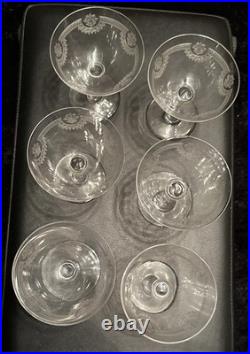 6 Coupes À Champagne en Cristal de Saint Louis modèle MANON H 12 Cm Anciennes