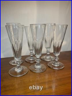 6 Coupes Ou Flûtes À Champagne Cristal Taillé, Modèle Caton, Baccarat St Louis