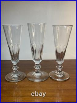 6 Coupes Ou Flûtes À Champagne Cristal Taillé, Modèle Caton, Baccarat St Louis