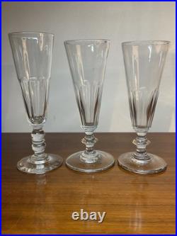 6 Coupes Ou Flûtes À Champagne Cristal Taillé, Modèle Caton, Baccarat St Louis