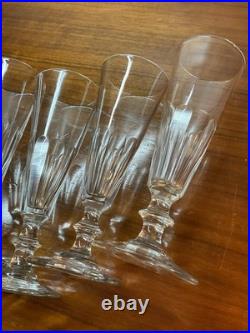 6 Coupes Ou Flûtes À Champagne Cristal Taillé, Modèle Caton, Baccarat St Louis