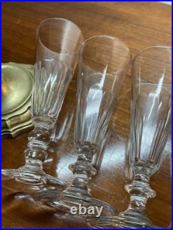 6 Coupes Ou Flûtes À Champagne Cristal Taillé, Modèle Caton, Baccarat St Louis