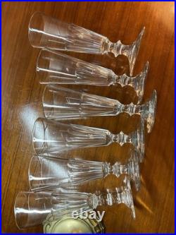 6 Coupes Ou Flûtes À Champagne Cristal Taillé, Modèle Caton, Baccarat St Louis