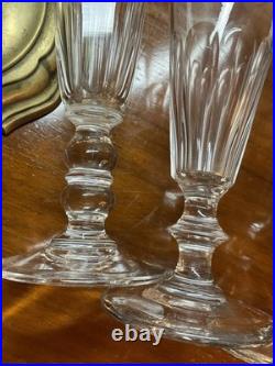 6 Coupes Ou Flûtes À Champagne Cristal Taillé, Modèle Caton, Baccarat St Louis