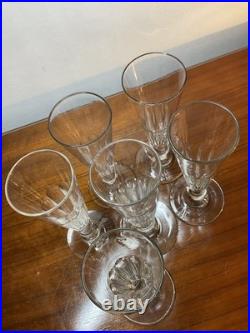 6 Coupes Ou Flûtes À Champagne Cristal Taillé, Modèle Caton, Baccarat St Louis