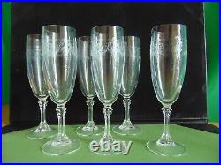 6 Flutes A Champagne Cristal Grave Saint Louis Ou Baccarat