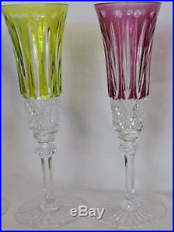 6 Flutes A Champagne En Cristal De St Louis Tommy Estampillees Couleur Roemer