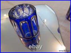 6 Gobelets RABAT à thé 9cm bleu cobalt et or en Cristal de Saint Louis signé 6 Gobelets RABAT à thé 9cm bleu cobalt et or en Cristal de Saint Louis signé
